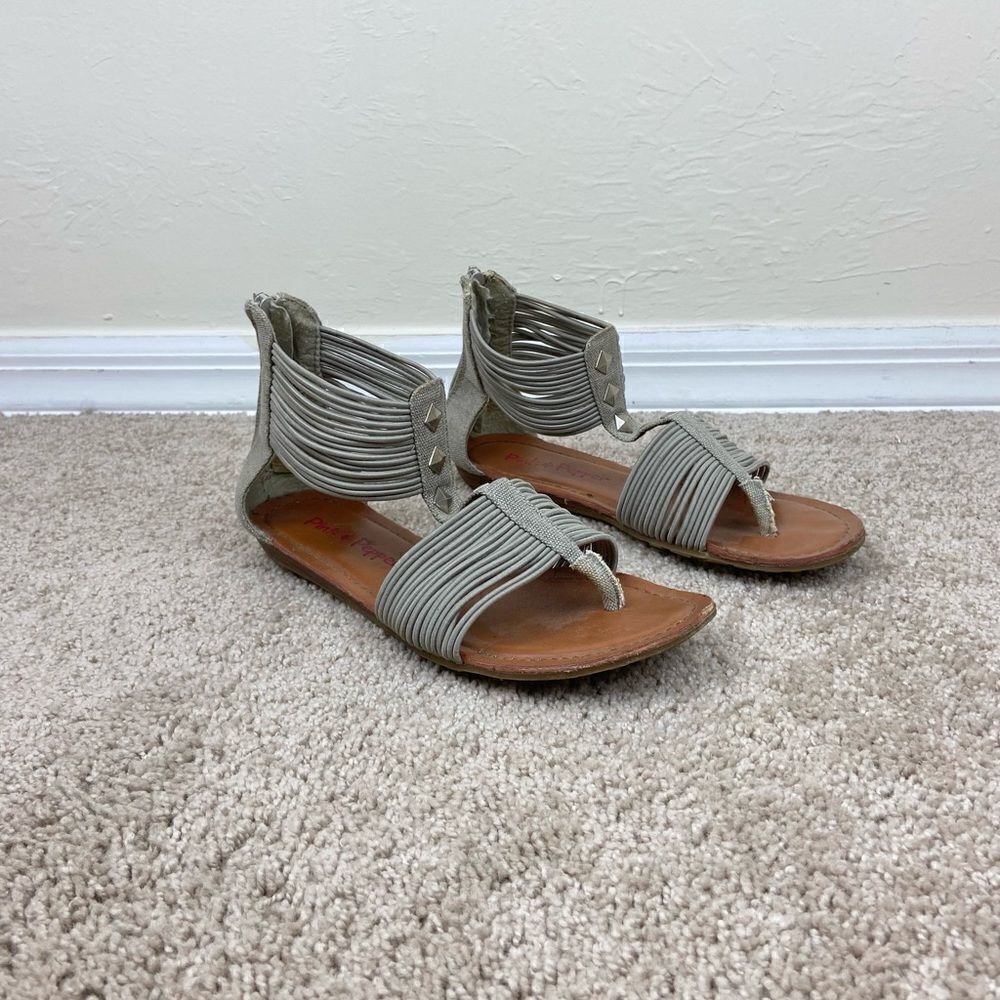 Pink & Pepper Gladiator Ankle-Strap Flats